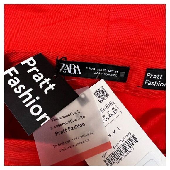 Zara Pratt Fashion Skirt WMNS XS Pencil Button Down Cargo Pocket Spring Bright - Picture 6 of 9